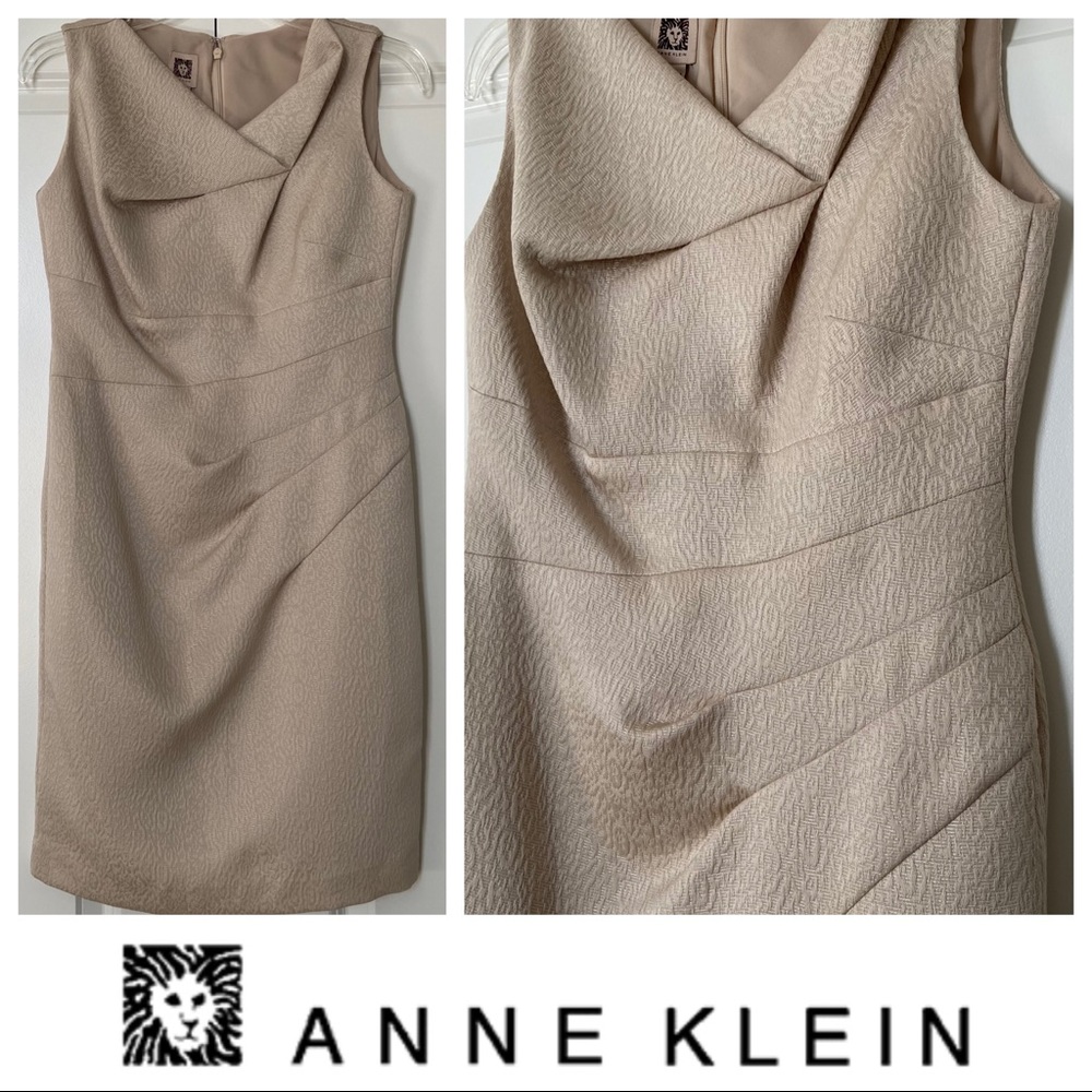 NWOT Sz4 Champagne Shimmer Sleeveless Sheath Dress